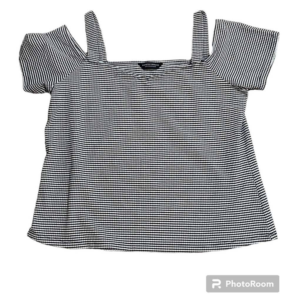 Dorothy Perkins black and white patterned blouse size 18